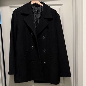 Alfani Men’s Black Double-Breasted Peacoat